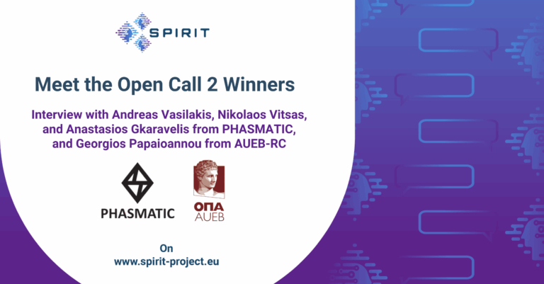 SPIRIT Open Call 2 Winners: Interview with Andreas Vasilakis, Nikolaos Vitsas, and Anastasios Gkaravelis from PHASMATIC, and Georgios Papaioannou from AUEB-RC